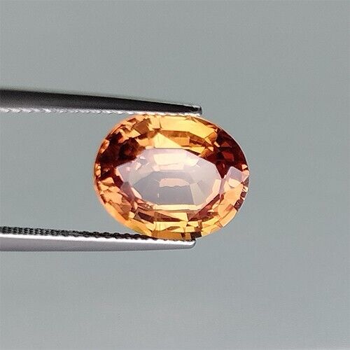 7.47 carats AWESOME HONEY ORANGE SAPPHIRE OVAL VVS LOOSE GEMSTONE ovale saphir - Picture 1 of 2