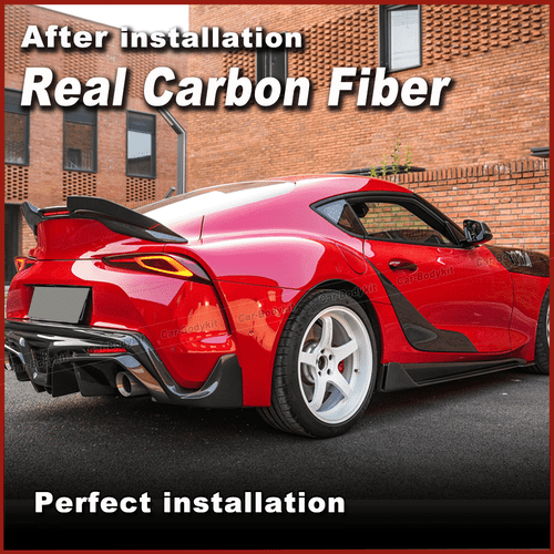 Para Toyota GR Supra A90 2019-23 Carbono Seco Puerta Lateral Guardabarros Moldura Cubierta Tapicería - Imagen 4 de 12