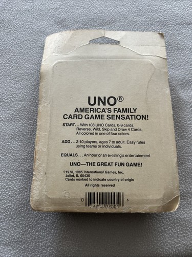 NEU VINTAGE 1979 UNO KARTENSPIEL INTERNATIONAL GAMES INC. COOLE RETRO SEALED KARTEN - Bild 6 von 12
