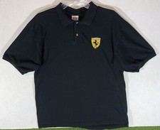 Vintage Anvil Ferrari logo embroidered Polo Shirt Made in USA size XL - Black