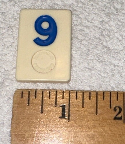 Vtg 1990 Rummikub - Pressman Rummy Tile Game - Replacement “9” Blue Game Tile - Picture 4 of 4