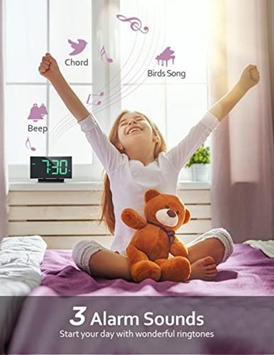GOLOZA Digital Alarm Clock for Bedrooms with Modern Curved Assorted Colors - Picture 12 of 58