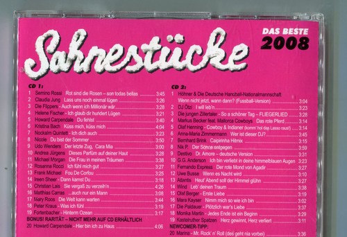 V.A. 2 cds sampler SAHNESTÜCKE © 2008 semino rossi HELENE FISCHER dj ötzi HÖHNER - Bild 2 von 2