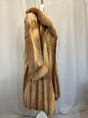 Real Fur Red Arctic Fox Long Vintage Cuff Luxury Beautiful Coat M L FR299 - Picture 16 of 23