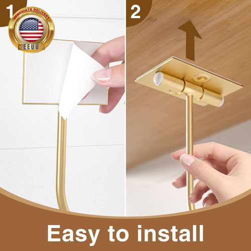 Gold Banana Hook Foldable - under Counter Banana Hanger, under Cabinet Banana Ho - Picture 3 of 7