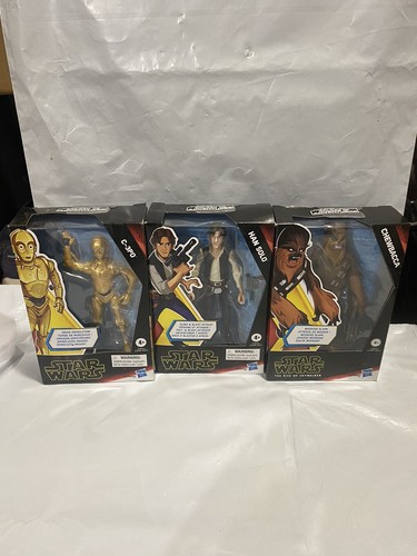 Lote Juego De 3 Figuras De Acción Star Wars The Rise Of Skywalker Solo, C-3PO, Masticable - Imagen 1 de 7