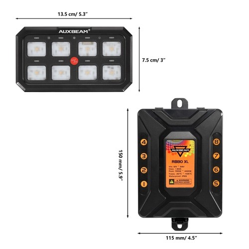 Sistema regulable de panel de conmutación AUXBEAM 8 velocidades RB80 XL RGB para Honda CR-V 2023-2024 - Imagen 11 de 12