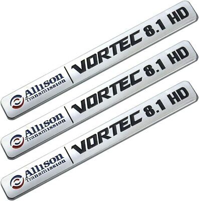 Black Red 1x Allison Transmission 8.1 Hd 8.1L Vortec Badges Adhesive Emblems Compatible with 2500 3500 HD Silverado 