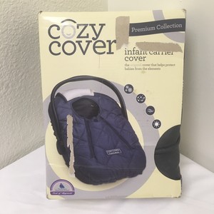 Cozy-Cover-Premium-Infant-Car-Seat-Cover-Charcoal-Polar-Fleece-Used-Very-Good