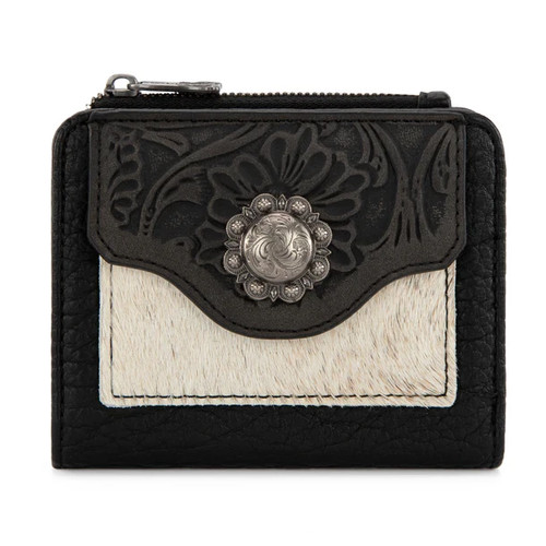 TR203-W2003 Trinity Ranch Hair-On Cowhide Tooled Collection Wallet
