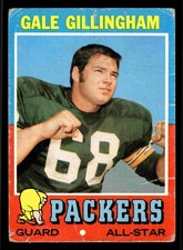 1971 Topps #83 Gale Gillingham - Green Bay Packers (Low Grade)