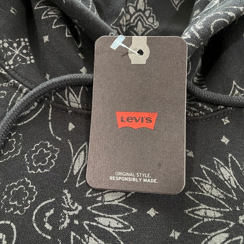 Sudadera con Capucha Levi's Jenson Bandana Adulto Mediana Calce Relajado Negra Gris Retazos Para Hombres - Imagen 7 de 20