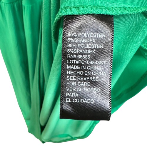 Vestido Perceptions New York para mujer XL verde maxi cuello en V sin mangas cordón - Imagen 6 de 8