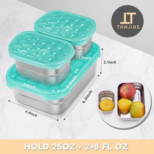 Tanjiae Stainless Steel Lunch Containers for Kids | Leak Proof Food Grade Sna... - Picture 2 of 7