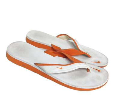 Y2K Nike Celso Flip-Flop Sandals Womens 11W White Orange Cushioning 314870-181
