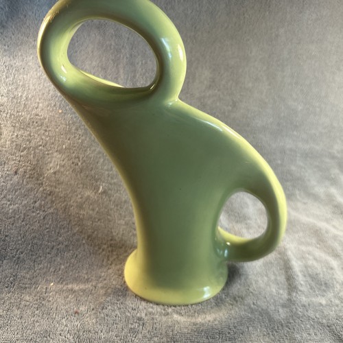 Vtg Lime Green San Carlos Pottery California #218 MCM ART DECO Vase CENTERPIECE  - Picture 3 of 4