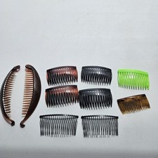 Hair Side Combs Slides Clips Barrettes Accessories Vintage Lot of 9 Unbranded