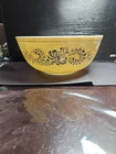 Pyrex Homestead #404 Blue Scroll & Tan Speckled 10" Mixing Bowl Vintage