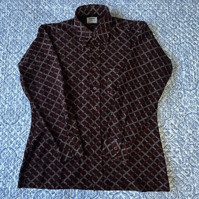 Arrow Casual Wear Long Sleeve Shirt Scrambler Knit Dagger Collar Mens L -READ