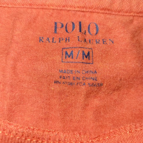 Camisa Polo Ralph Lauren Para Hombres Mediana Naranja Manga Larga Cuello Redondo Logo de Poni Algodón - Imagen 9 de 24