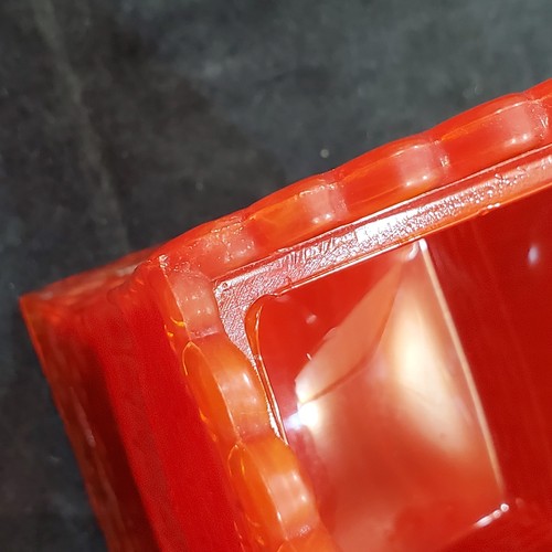 GERALDINE RED GLASS Cat On Cesta SUMMIT Greentown Candy Dish Cadmio - Imagen 18 de 19