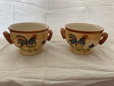 2 Classic Ceramic Calif Pantry Doubel Handled Soup Bowls  Handled