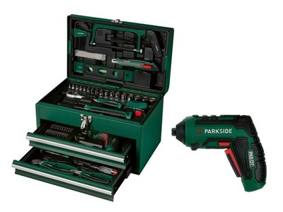 PARKSIDE tool set PWBM A1 incl. aku screwdriver , incl. battery, 92 pcs of tools