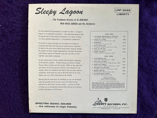 SI ZENTNER & RUSS GARCIA Sleepy Lagoon LP '57 LIBERTY Mono Exotica TURQUOISE NM - Picture 7 of 7