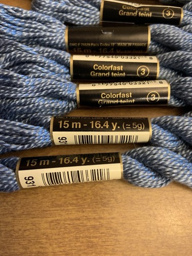 Lot of 18 | Cotton Perle DMC size 5 ECRU & size 3 931 full skeins - Picture 3 of 5