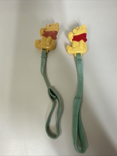 Lot Of 2 Disney Winnie the Pooh The First Years Baby Pacifier Clip vintage 90s