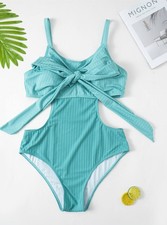 Size Color-block One-piece Bikini Swimsuit New Plus
