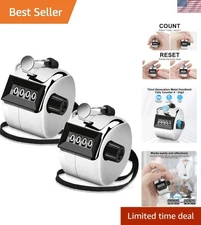 Compact 4-Digit Tally Counters - Durable Metal Clickers for Coaching and Events