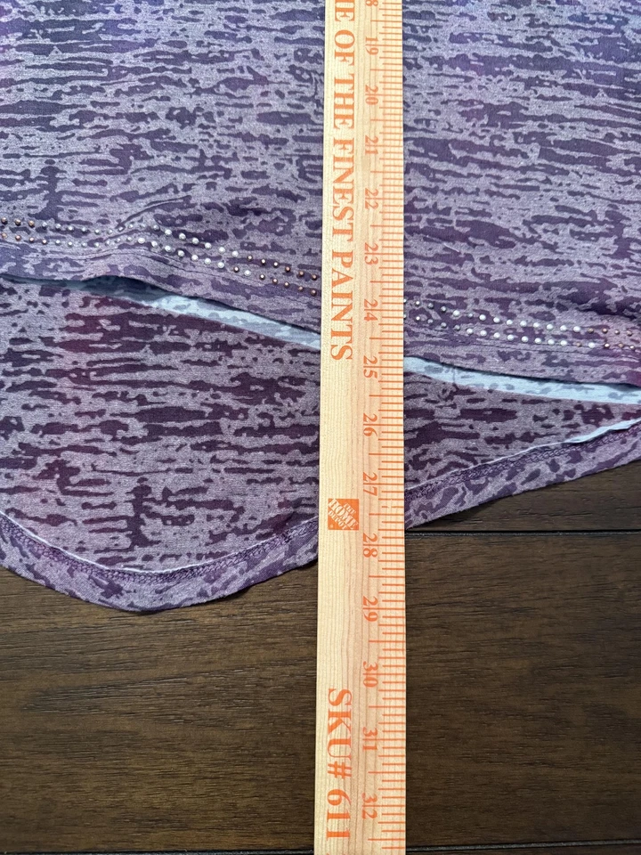 OneWorld рубашка женщин 2XL фиолетовый синий туника Sharkbite кромки со стразами декольте - Изображение 4 из 4