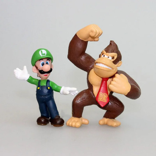 6 Stück Super Mario Bros Spielzeug Puppen Anime Figuren Luigi Yoshi Donkey Kong Wario PVC - Bild 23 von 24