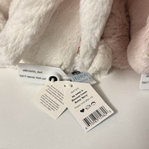 Paquete Jellycat (2): Med (12”) Flor Crema y Rubor Conejito Nuevo con Etiquetas Raro - 100% Real - Imagen 4 de 6