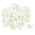 50pcs White Plastic Screw Mounts Saddles Bases Cable Tie Cradle Holder