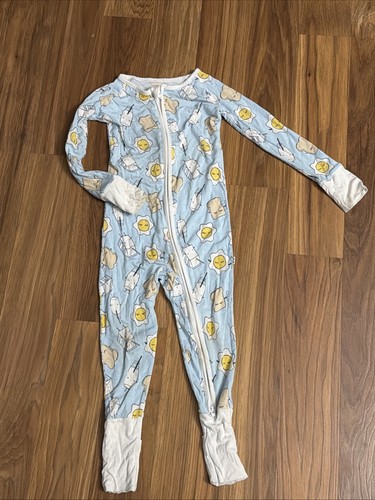 Little Sleepies Baby Boys 18-24 Months Sleepy Breakfast Footie Sleeper Pajamas 