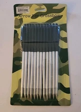 12pc Metal Arrow Bolts For 50, 80 LB Hunting Crossbow Replacement Arrows Bows