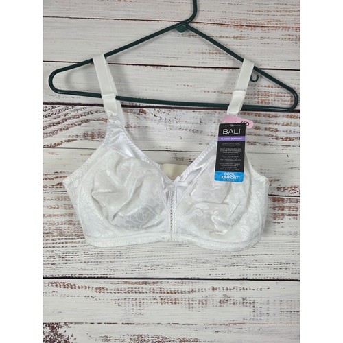 Bali Classic Support Bra 36D Womens Cool Comfort White Wireless Adjustable NWT