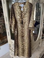 Lejaby Paris Saks Fifth Av Vintage NWOT Satin Maxi Caftan Robe Zip Up Pockets