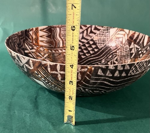 Rare Vintage MCM Mid Century Fiberglass Bowl Large 12" Diameter Boho Tiki HTF - Picture 7 of 10