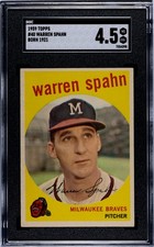 1959 Topps WARREN SPAHN Milwaukee Braves #40 SGC 4.5 VG/EX+ Condition!