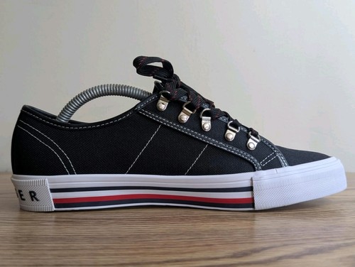 Tommy Hilfiger Women’s Casual Sneakers Shoes Black Canvas Low Size 10M New - Picture 3 of 16