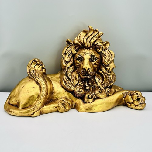 MCM Early KAY FRENCH Freeman McFarlin LION SCULPTURE STATUE 20" Gold-Leaf MINTY!