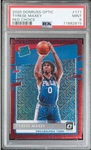 2020-21 Panini Donruss Optic Rated Rookie Tyrese Maxey #171 Red Choice /88 (RC)