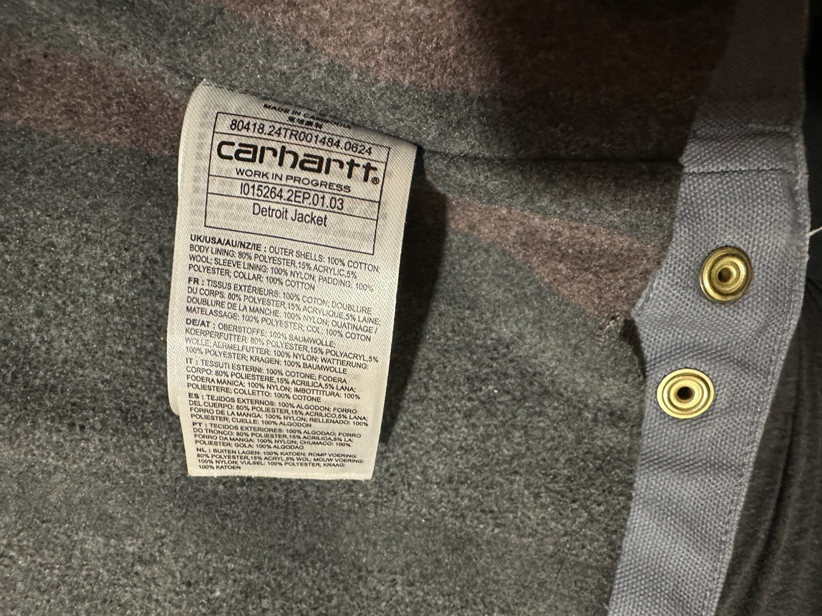 Carhartt wip Detroit jacket Dove Grey(Rigid) Size L Used *read* thumbnail 20