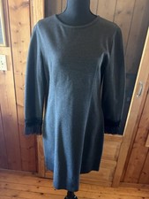 NWT J CREW LONG SLEEVE SHEATH DRESS with TULLE SZ M Hthr Charcoal H2823