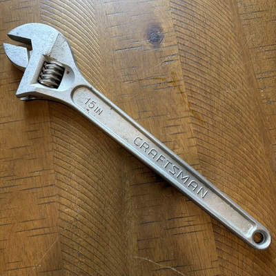 #ad VINTAGE CRAFTSMAN 15quot; ADJUSTABLE WRENCH 44662 $69.99
