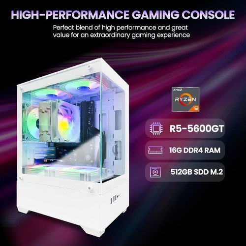 Suevery Gaming Mini PC, AMD Ryzen 5 5600GT, Vega 7 Graphics, 16GB DDR4 - Picture 2 of 7