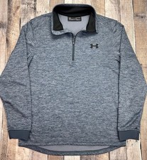 Under Armour 1/4 Zip Pullover Fleece Men's Medium Blue Cold Gear Loose Fit